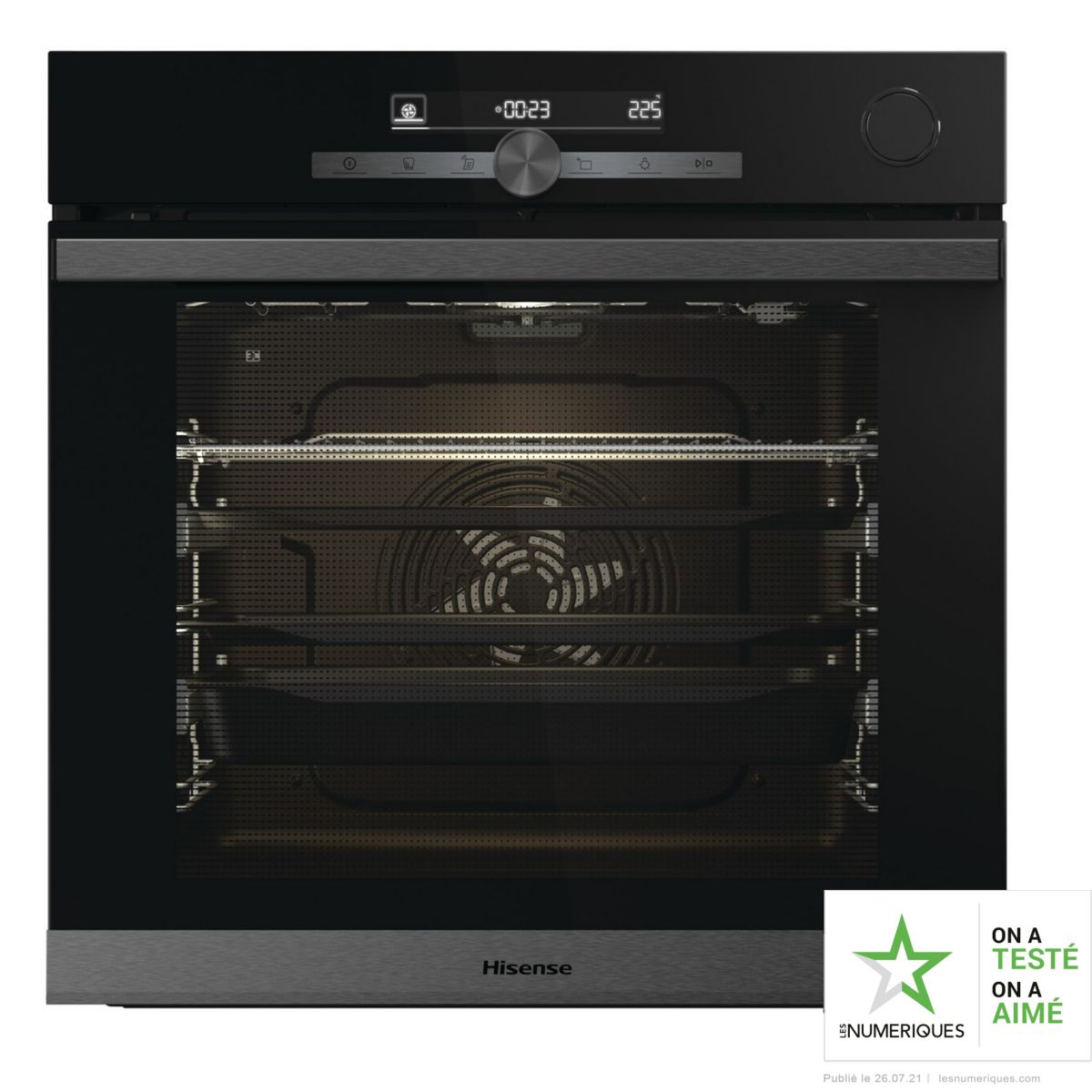 Four encastrable fonction vapeur O643PG - Pyrolyse, Vapeur Combinée, Cuisson Voûte EvenBake, 77L couleur unique, HISENSE