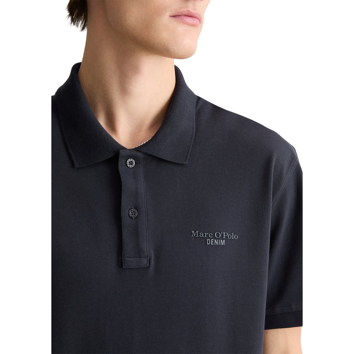 Polo en jersey régulier en pur coton bio bleu foncé, MARC O’POLO DENIM