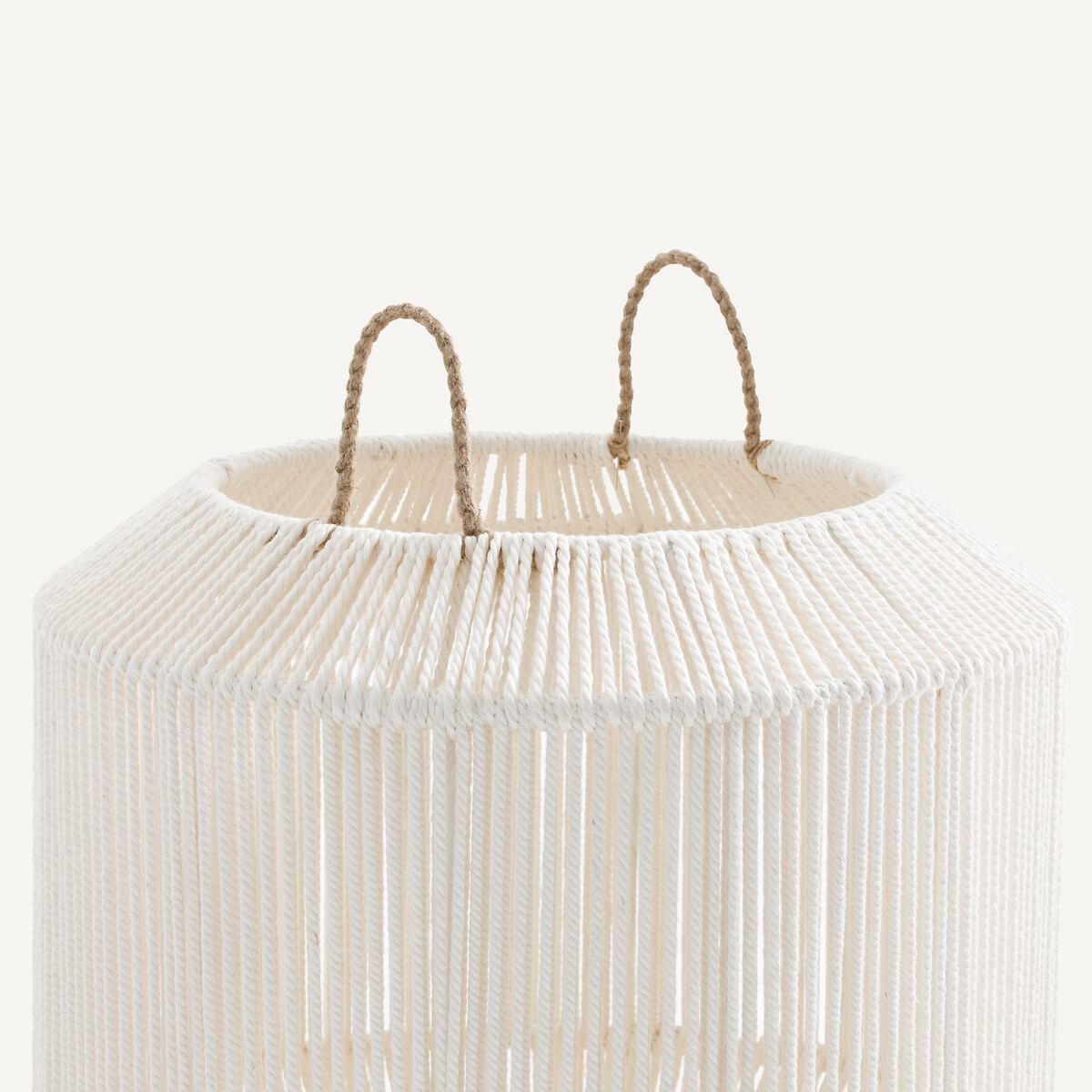 Panier rond tissé à la main en coton, grand modèle, FOLO ecru, AM.PM