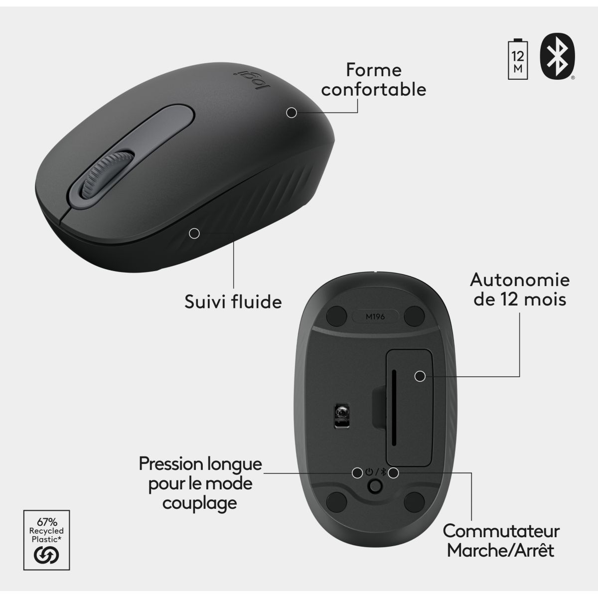 Clavier + Souris MK250 couleur unique, LOGITECH