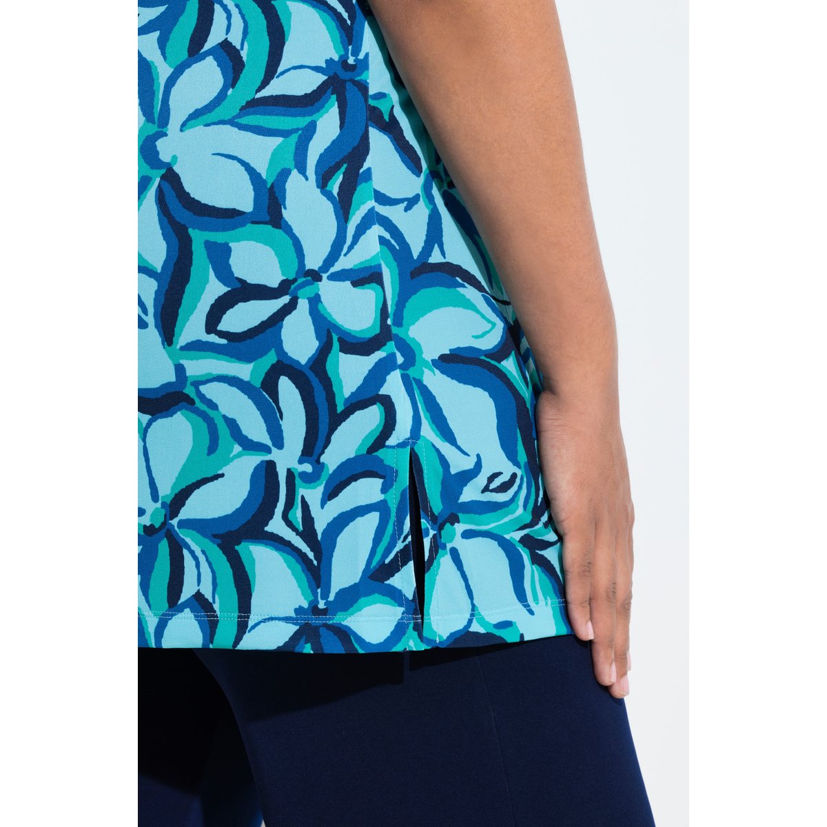 T-shirt long marine, ULLA POPKEN