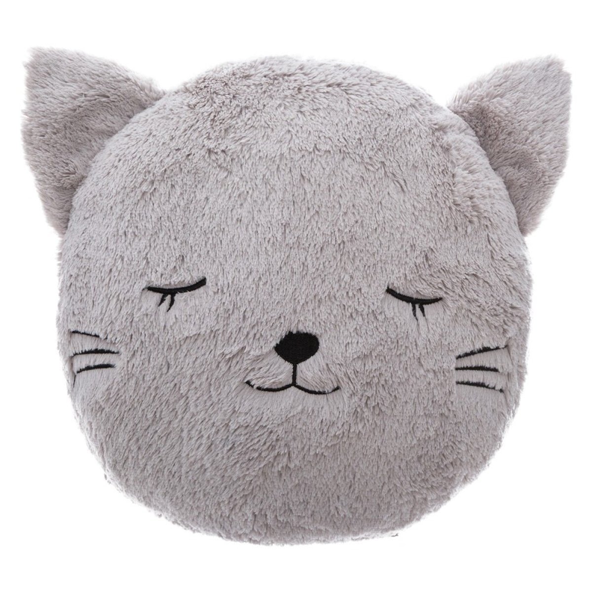 Coussin rond fur chat gris, ATMOSPHERA