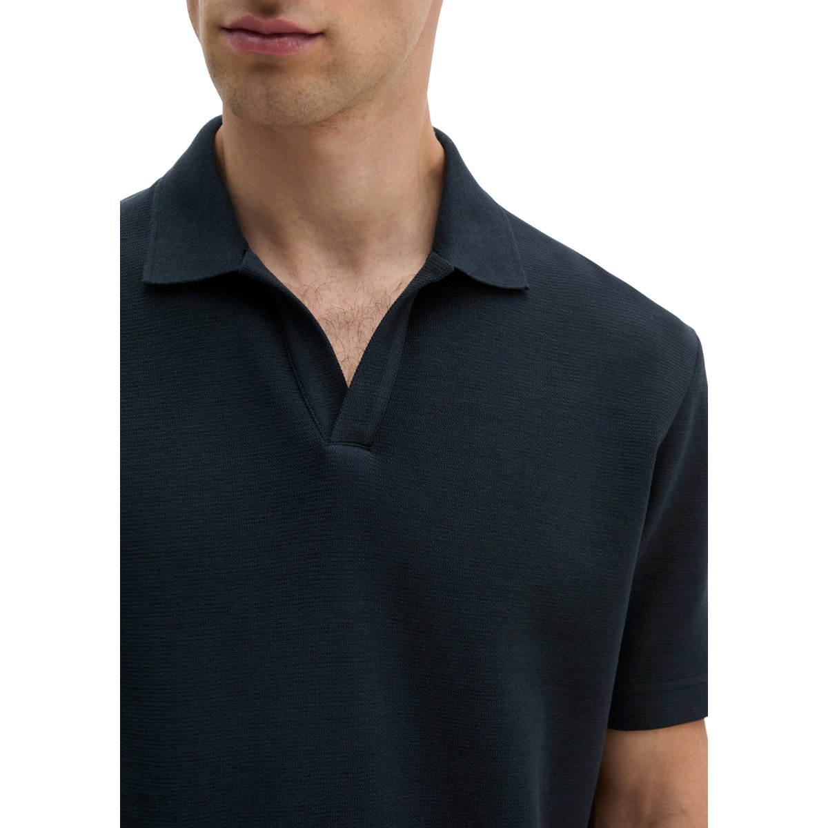 Polo coupe classique en pur coton bio bleu foncé, MARC O'POLO