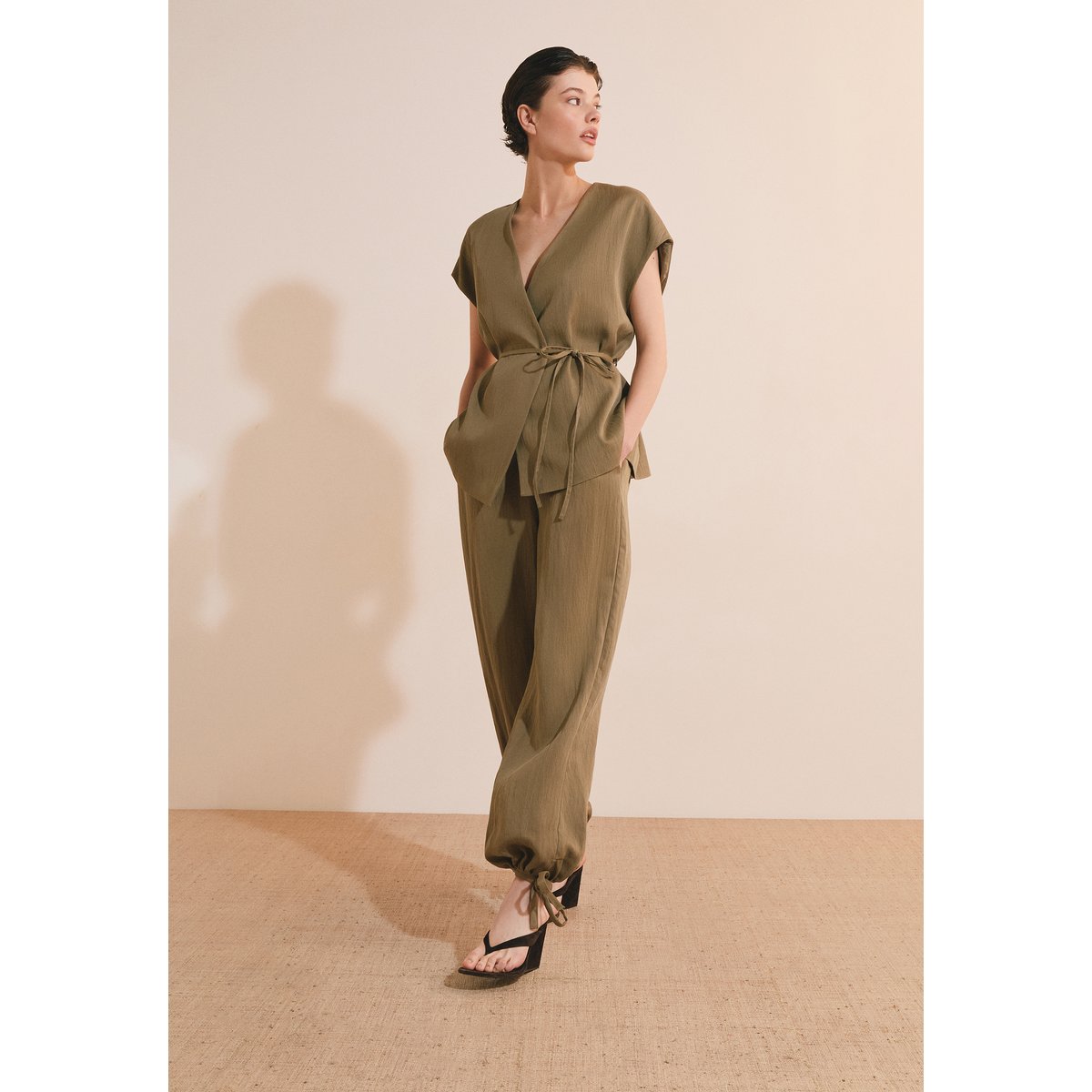 Pantalon bouffant VELINA anis, ETAM