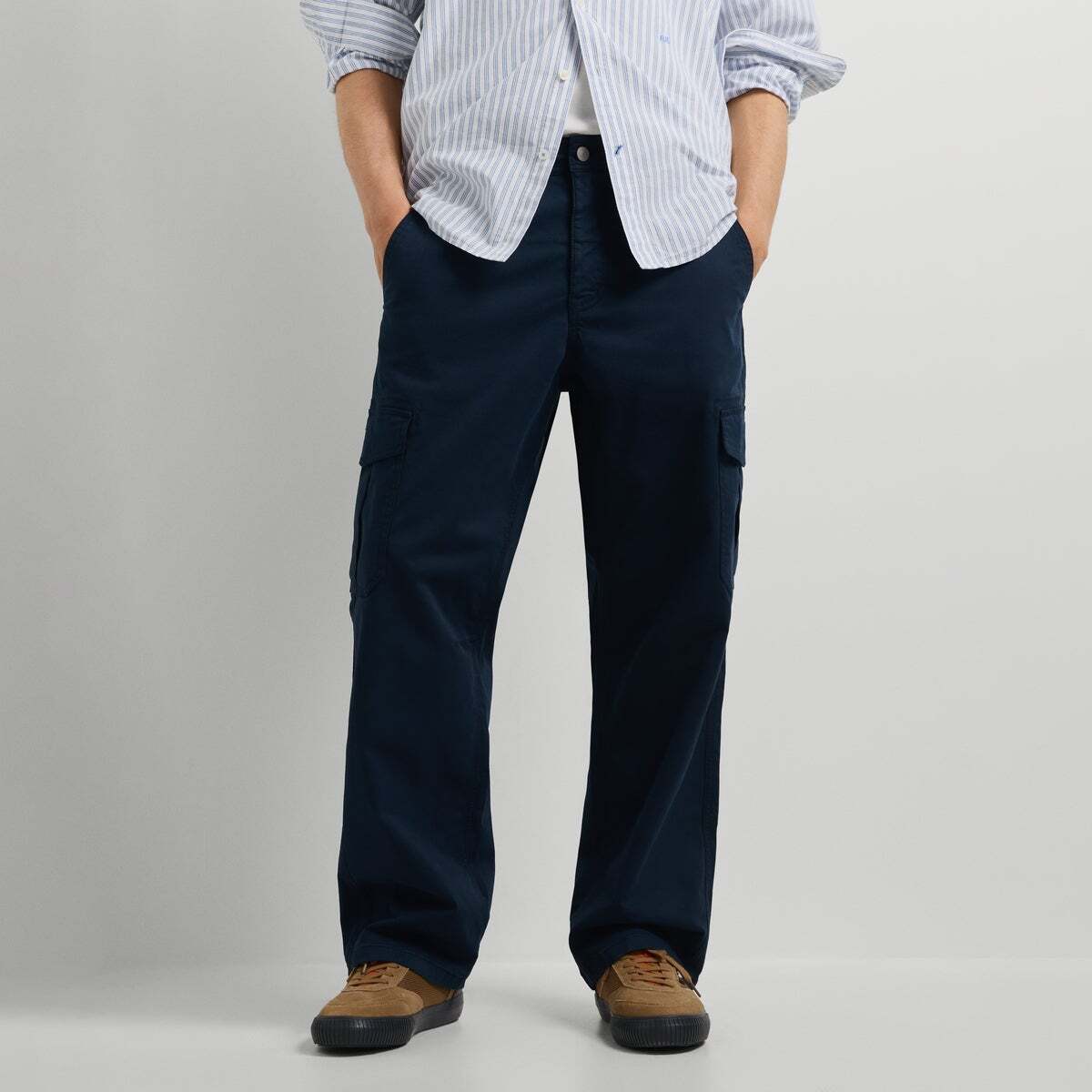 Pantalon Cargo En Sergé Coupe Décontractée bleu dulwich, PEPE JEANS