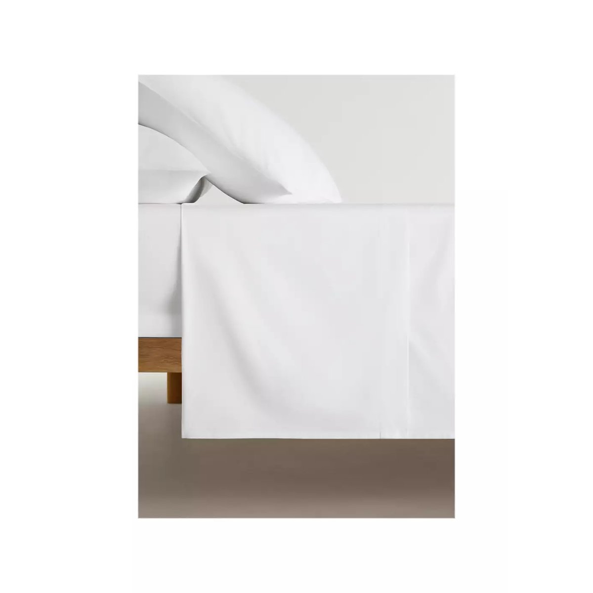 Drap plat percale de coton lit 180 cm blanc, MANGO HOME