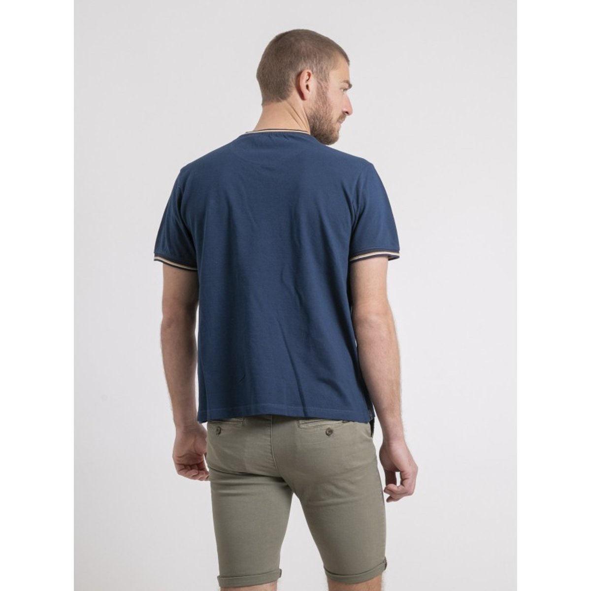 T-shirt Col Rond Pur Coton Necamix bleu, RITCHIE