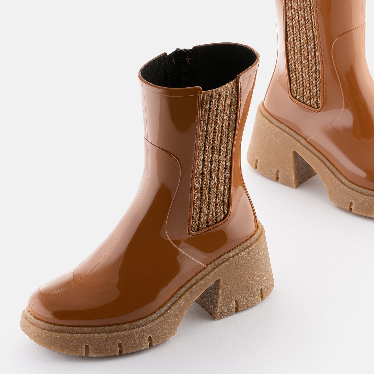 Boots avec élastique effet maille et talon NOEMI marron canyon, LEMON JELLY