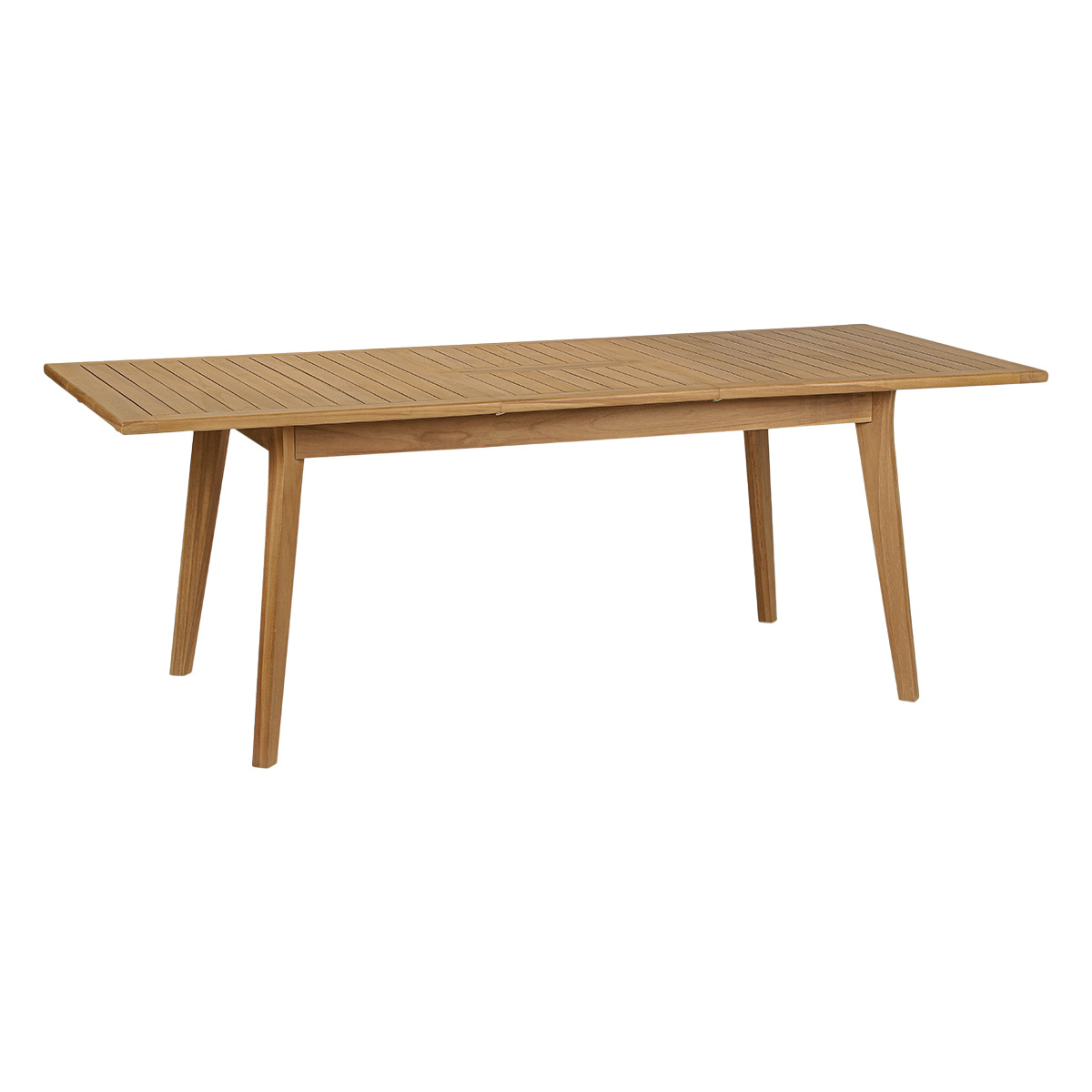 Table de jardin extensible en bois teck massif L160-210 cm LOMBOK couleur unique, MILIBOO