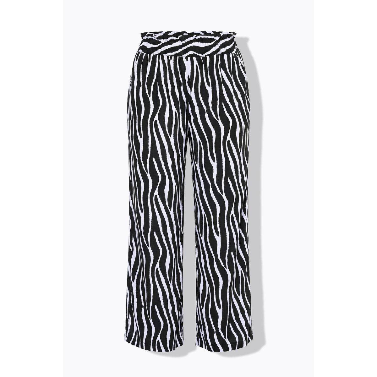 Pantalon palazzo, motif zébré et jambe large noir, STUDIO UNTOLD
