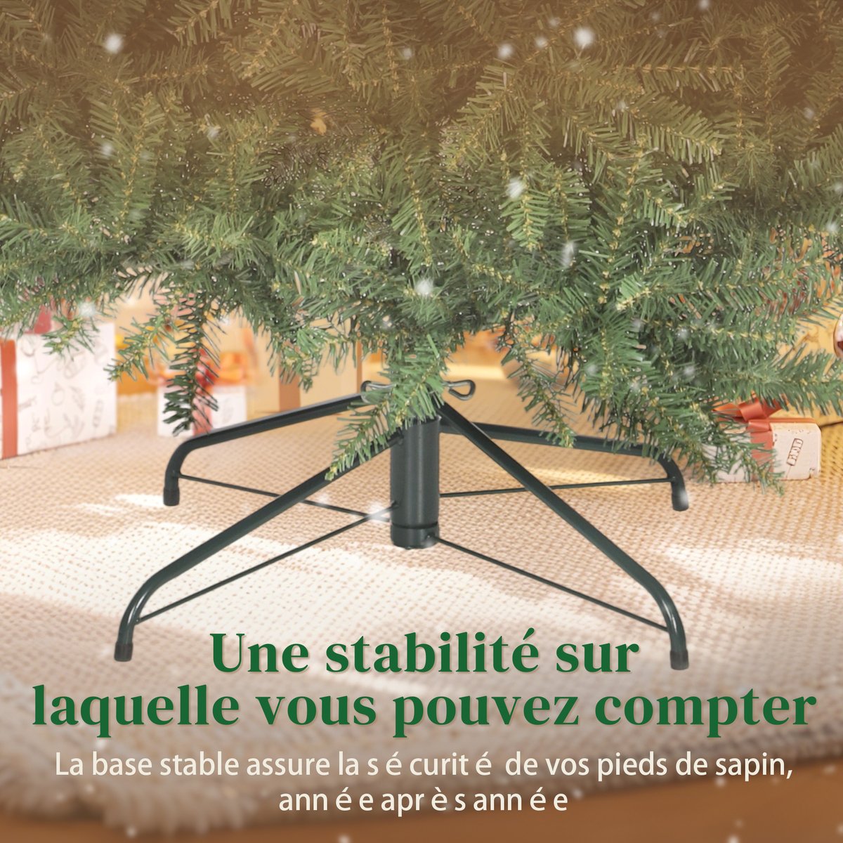 Sapin de Noël Plastique Vert vert, HOMCOM