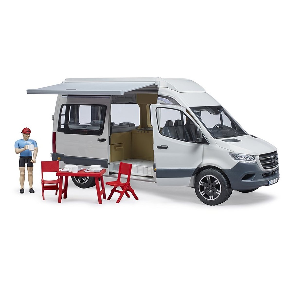 MB Sprinter Camper avec conducteur blanc, BRUDER
