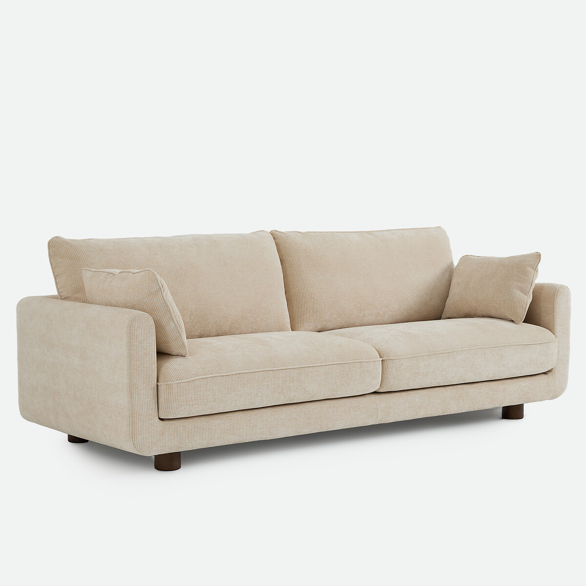 Canapé droit 2, 3, 4 ou 5 places, en velours côtelé gaufré, EMILIO beige, LA REDOUTE INTERIEURS