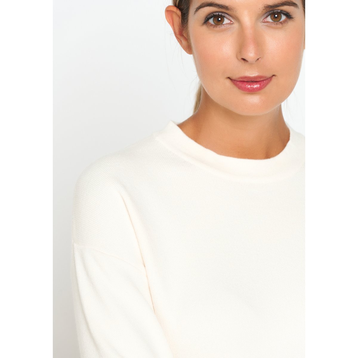Pullover à col rond blanc vanille, LOLALIZA