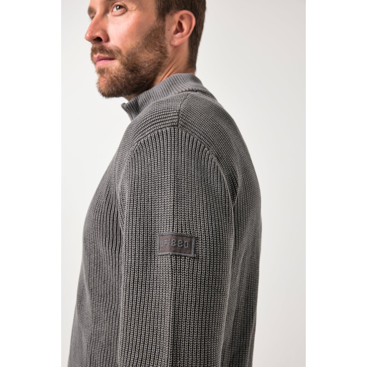 Cardigan, col montant et fermeture zippée anthracite, JP1880