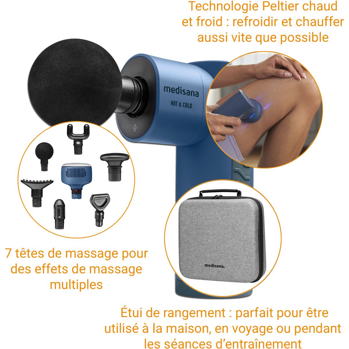 Pistolet de massage de massage MG 600 chaud et froid couleur unique, MEDISANA