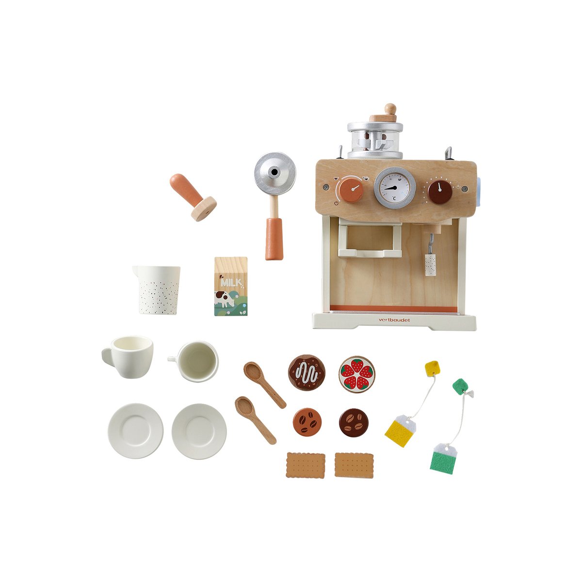 Grande cafetière avec accessoires en bois FSC® écru, VERTBAUDET