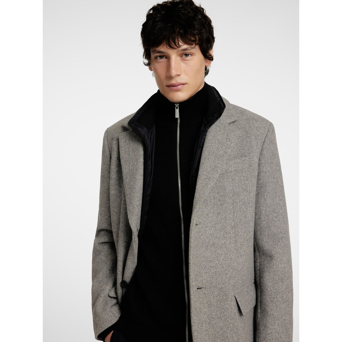 Manteau 2 En 1 gris - light grey melange, SELECTED