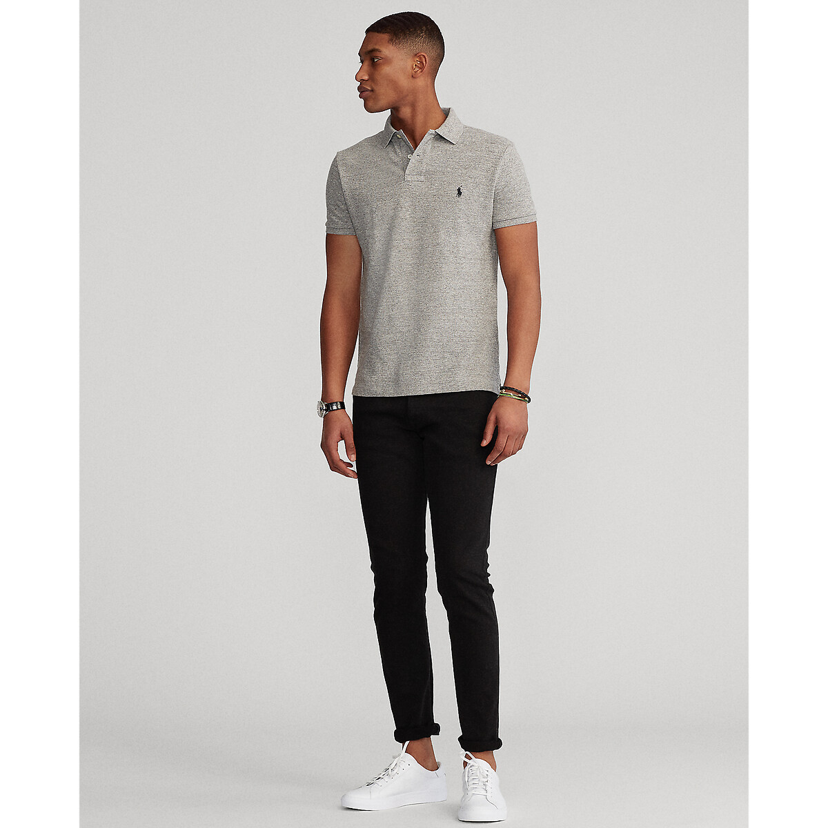 Polo iconique en coton piqué gris, POLO RALPH LAUREN