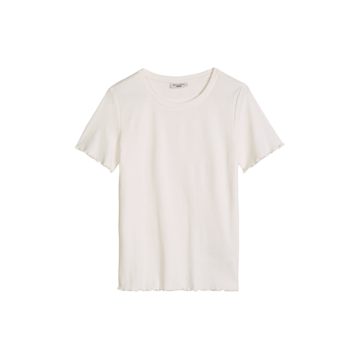 T-shirt slim en jersey stretch de coton bio blanc naturel, MARC O’POLO DENIM