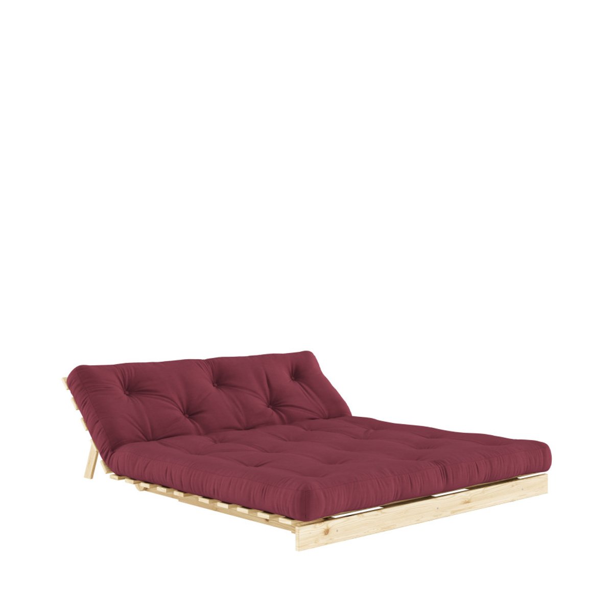 Canapé convertible 160x200cm en bois naturel et tissu- ROOTS bordeaux, KARUP DESIGN