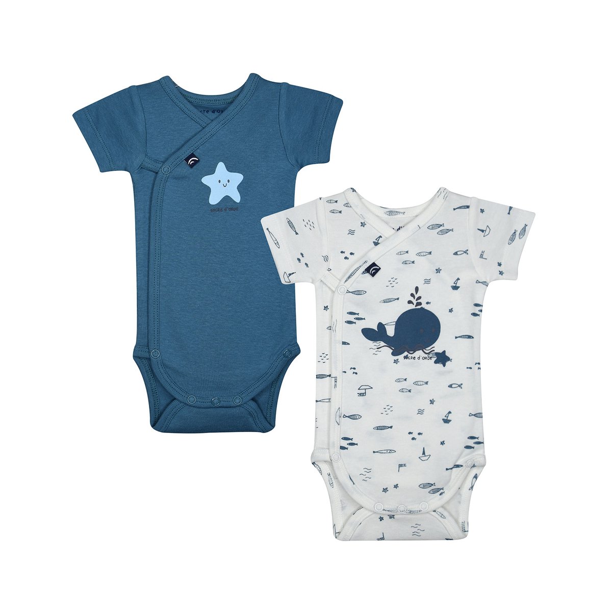 Lot de 2 bodies lorca ouverture devant naissance bleu, SUCRE D'ORGE