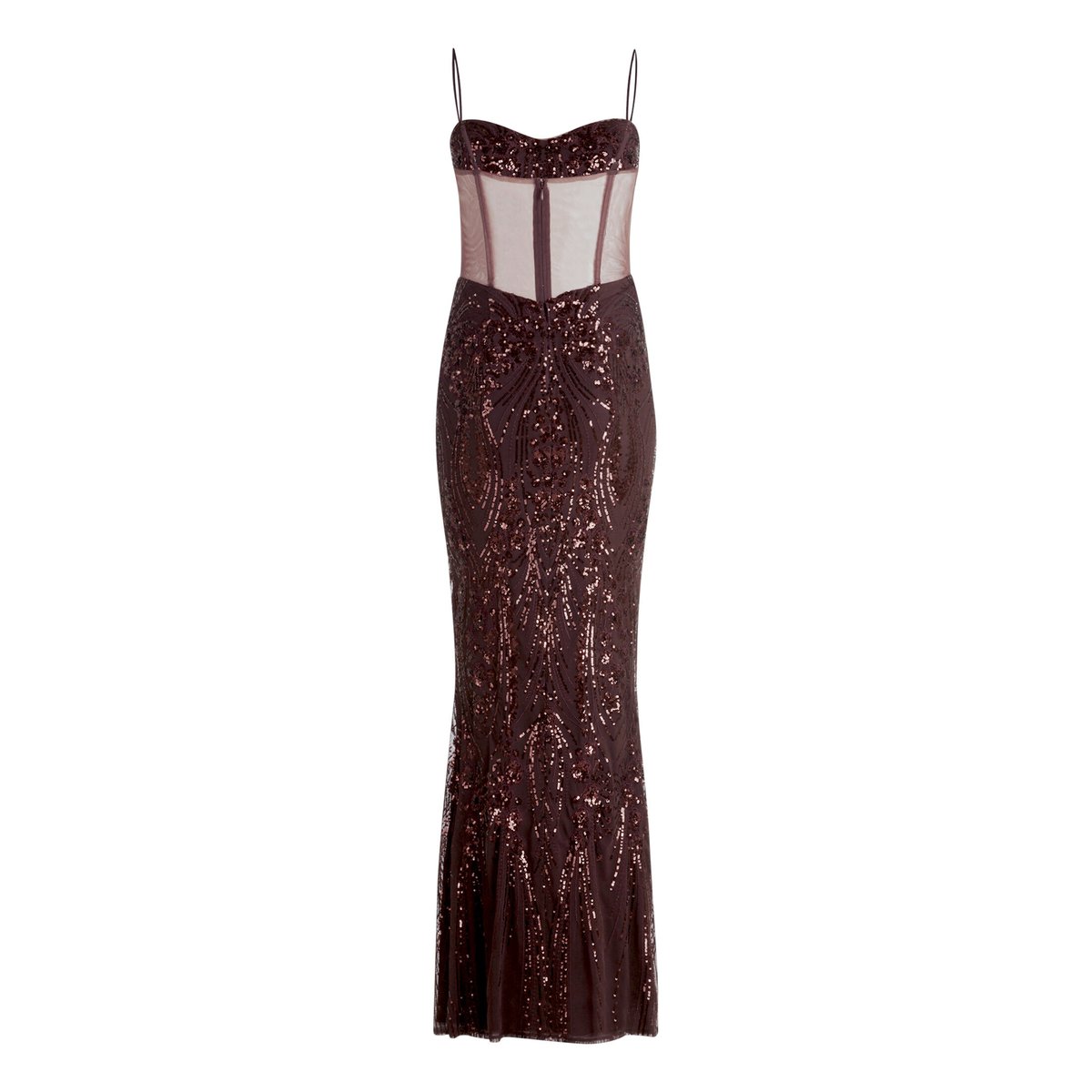 Robe de soirée à paillettes dark maroon, VERA MONT