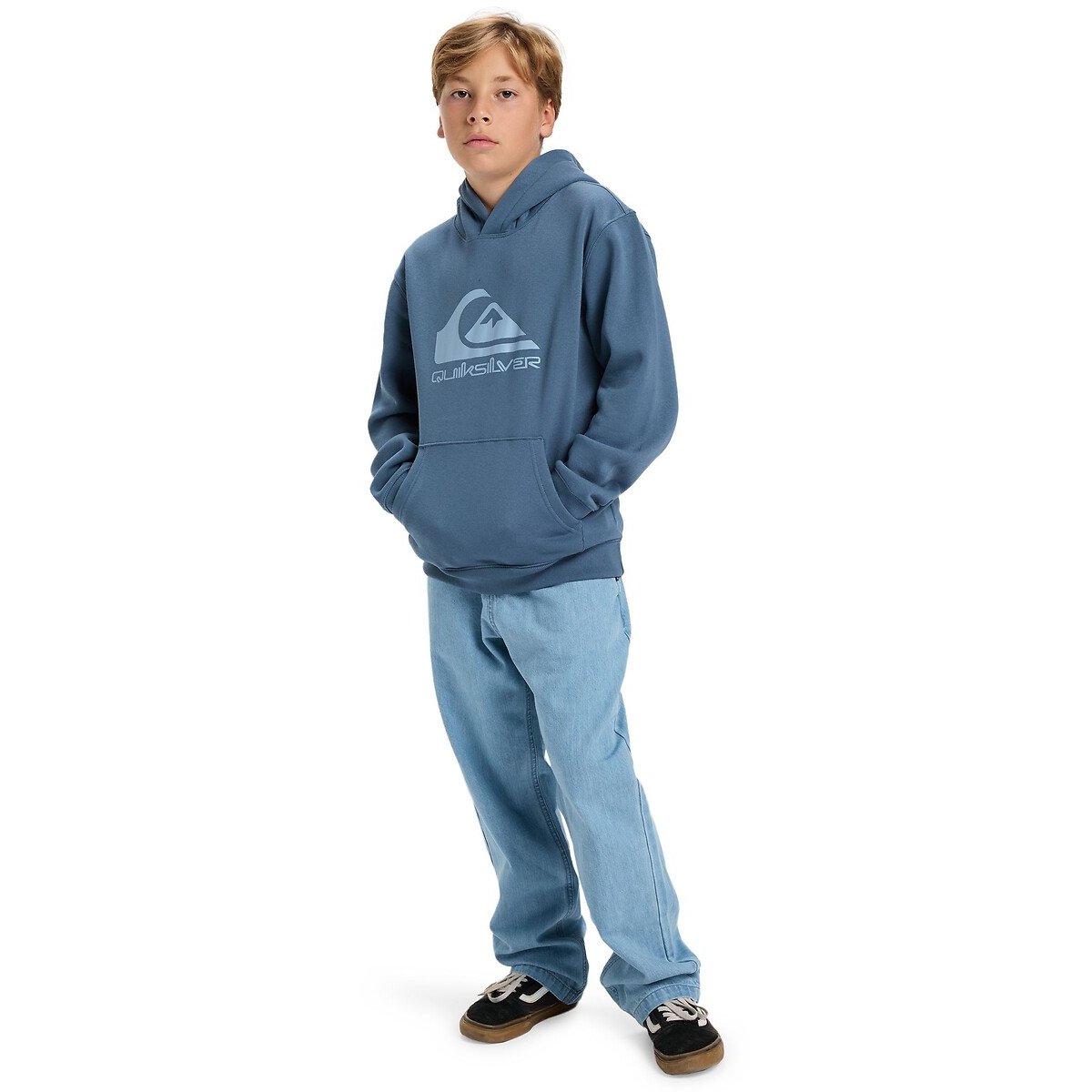 Sweat à capuche, molleton gratté bleu, QUIKSILVER