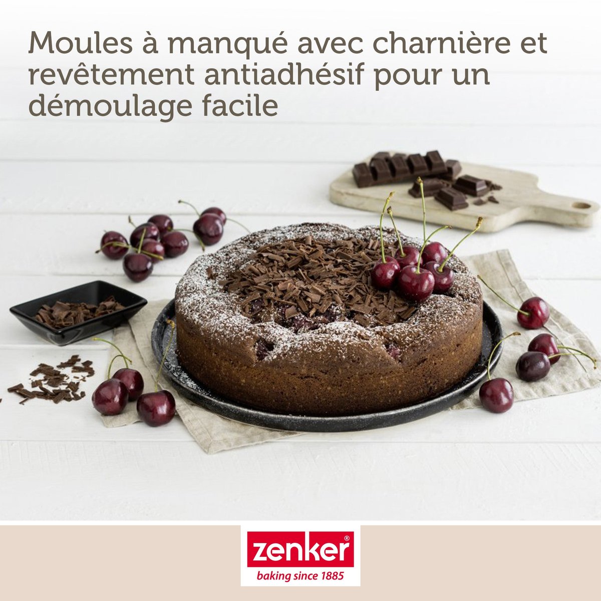 3 moules à charnière ronds BLACK METALLIC noir, ZENKER