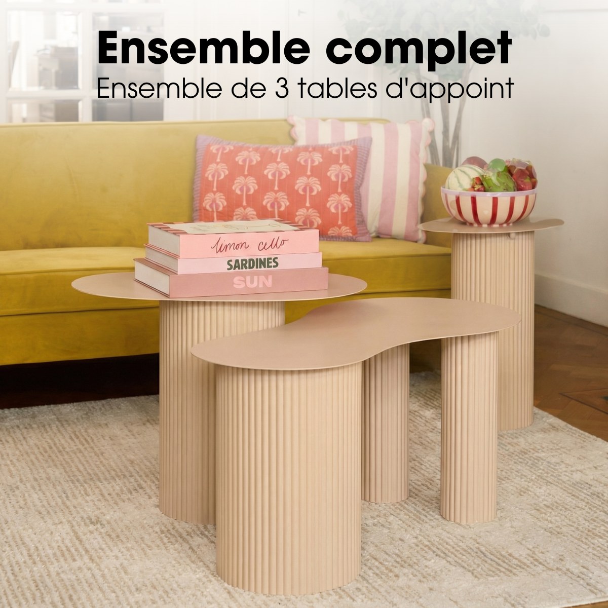 Table d'appoint LUX marron clair, MICA DECORATIONS