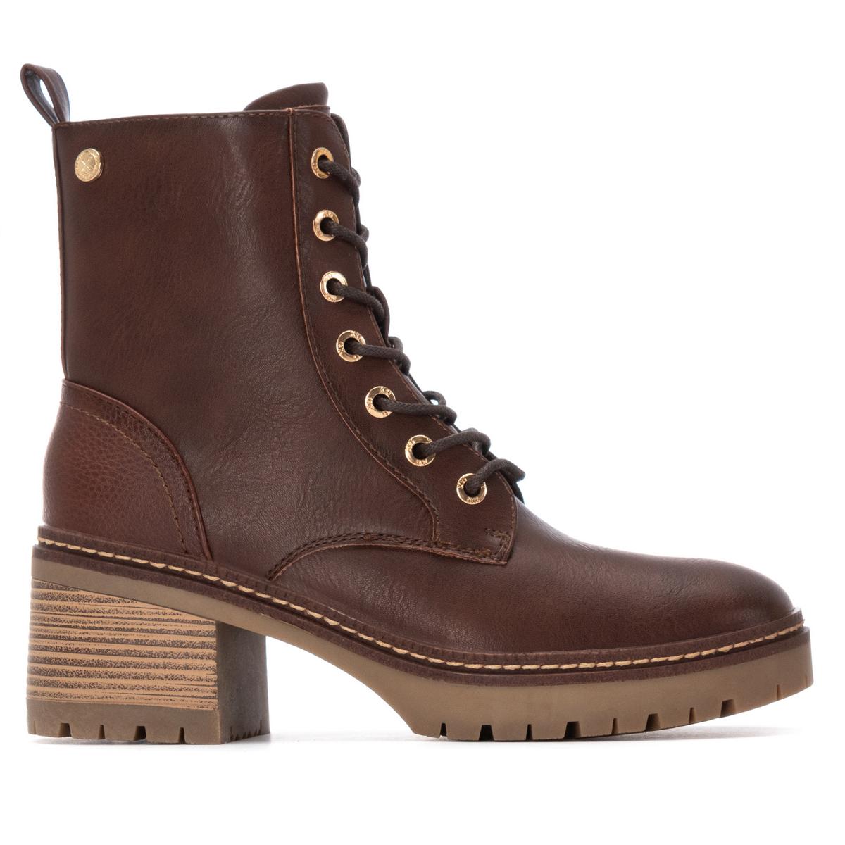 Bottine Militaire Talon Décontractée Fermeture éclair brun, XTI