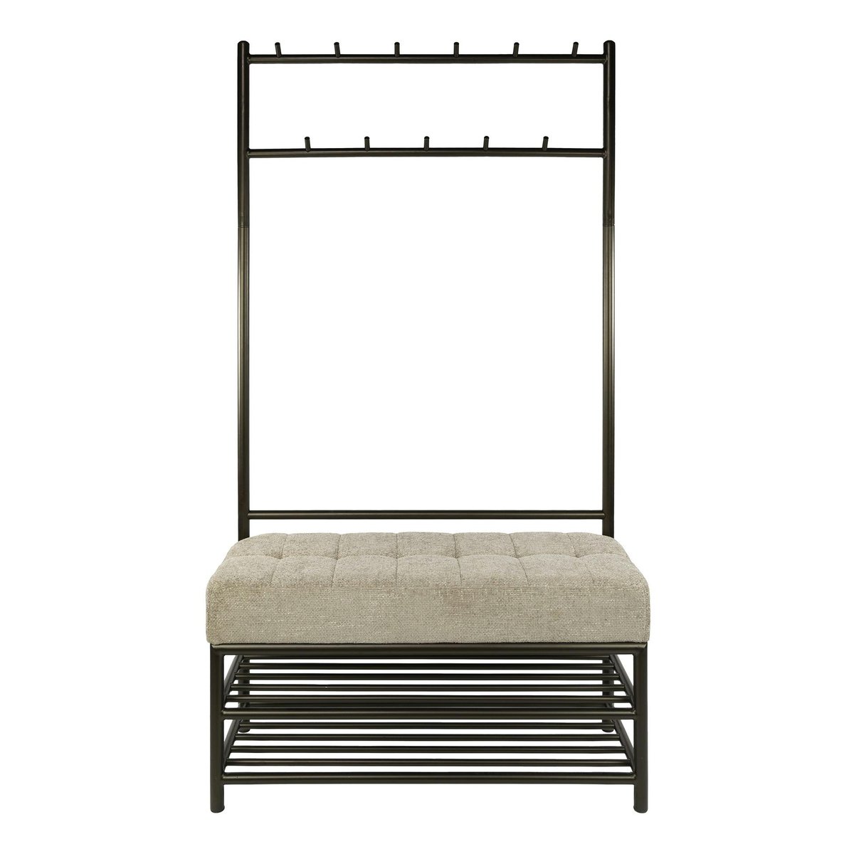 Meuble d'entrée vintage avec banc confort HELSINKI marron, PIER IMPORT