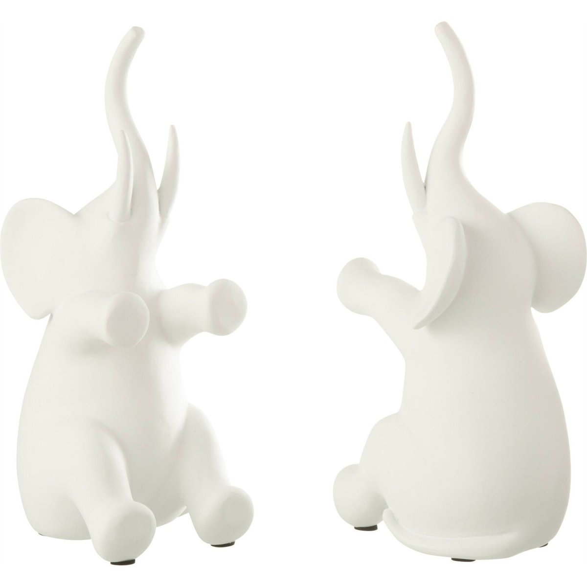 Serre-livres éléphant assis en résine, Lot de 2 blanc, RECOLLECTION