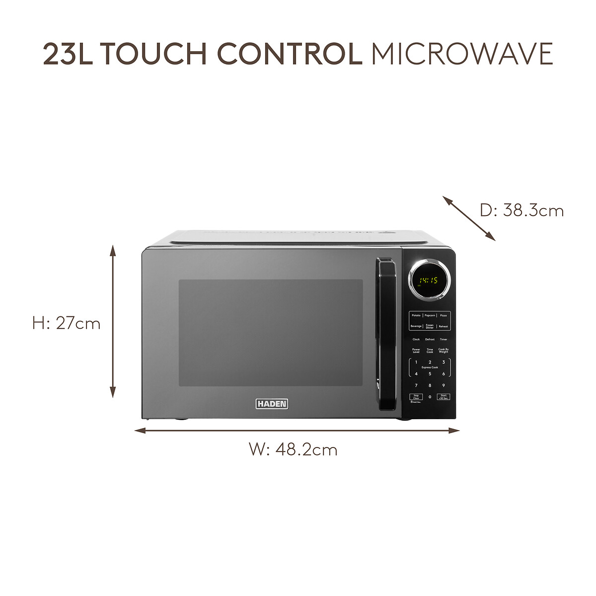 900W 23L Digital Microwave black, HADEN