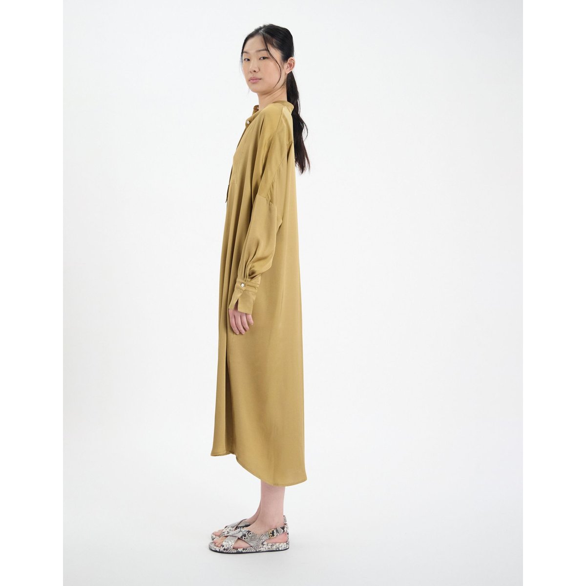 Robe Boy en viscose mélangée camel camel, INES DE LA FRESSANGE PARIS