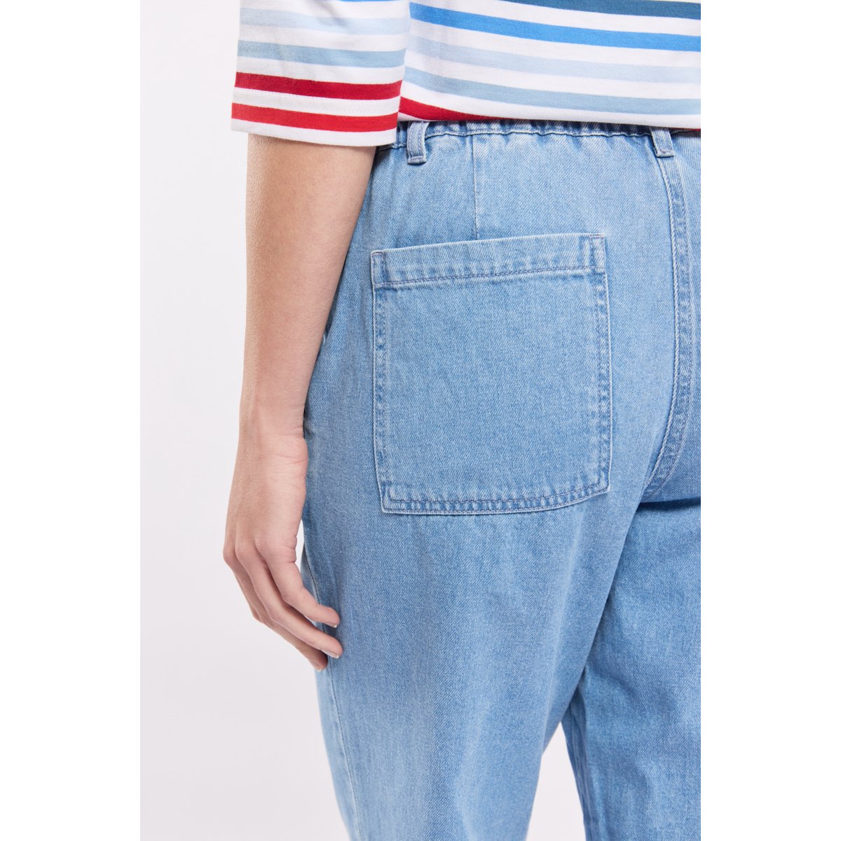 Pantalon à pont en denim jean, ARMOR-LUX