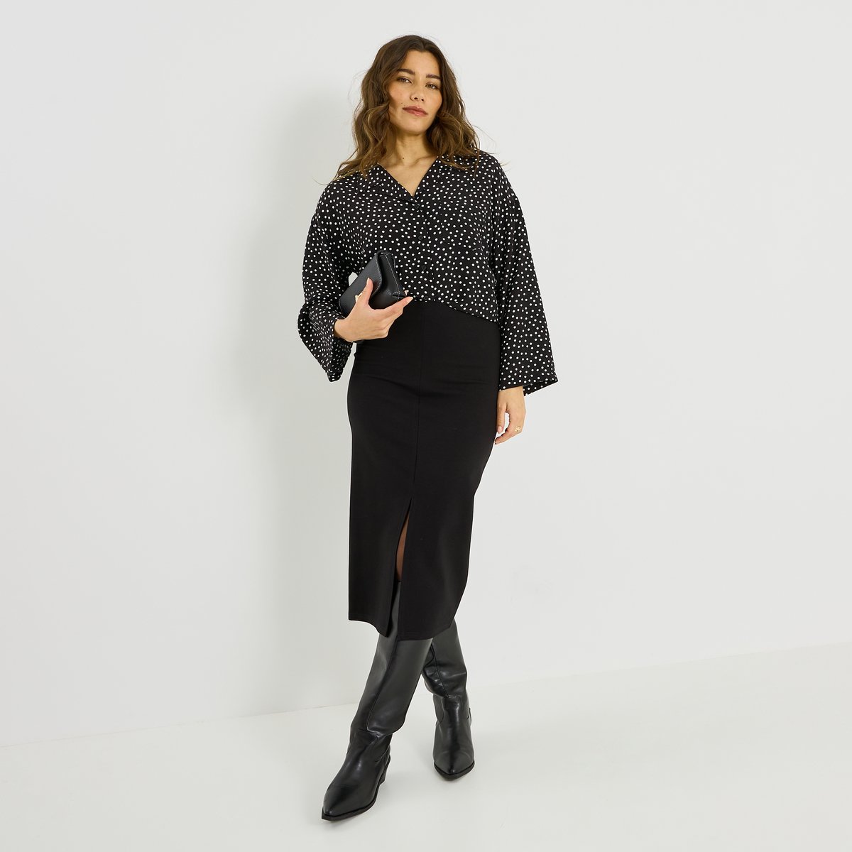 Chemise imprimé à pois noir, GRAIN DE MALICE