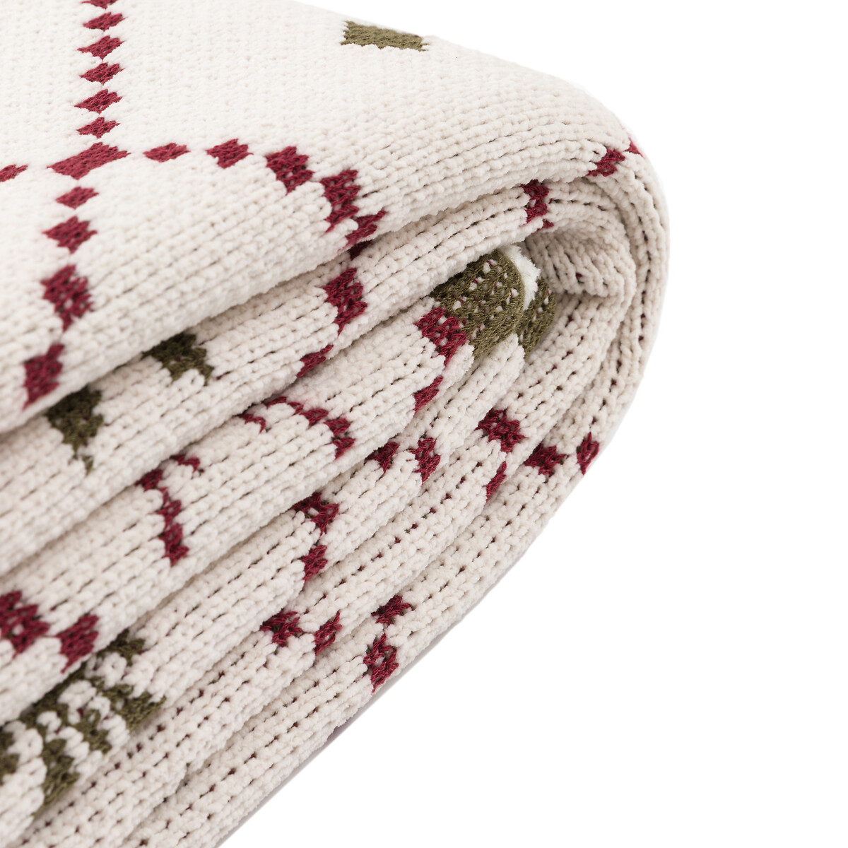 Fairisle Weave Chenille Woven Throw green, ÉDITÉ