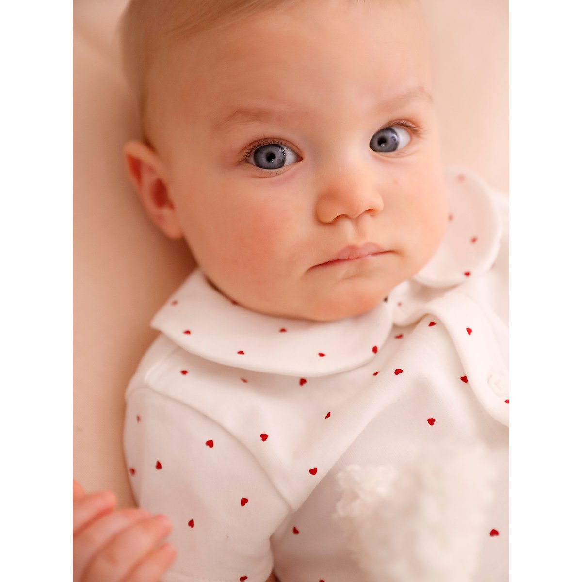 Combinaison fleurie naissance blanc imprimé, VERTBAUDET