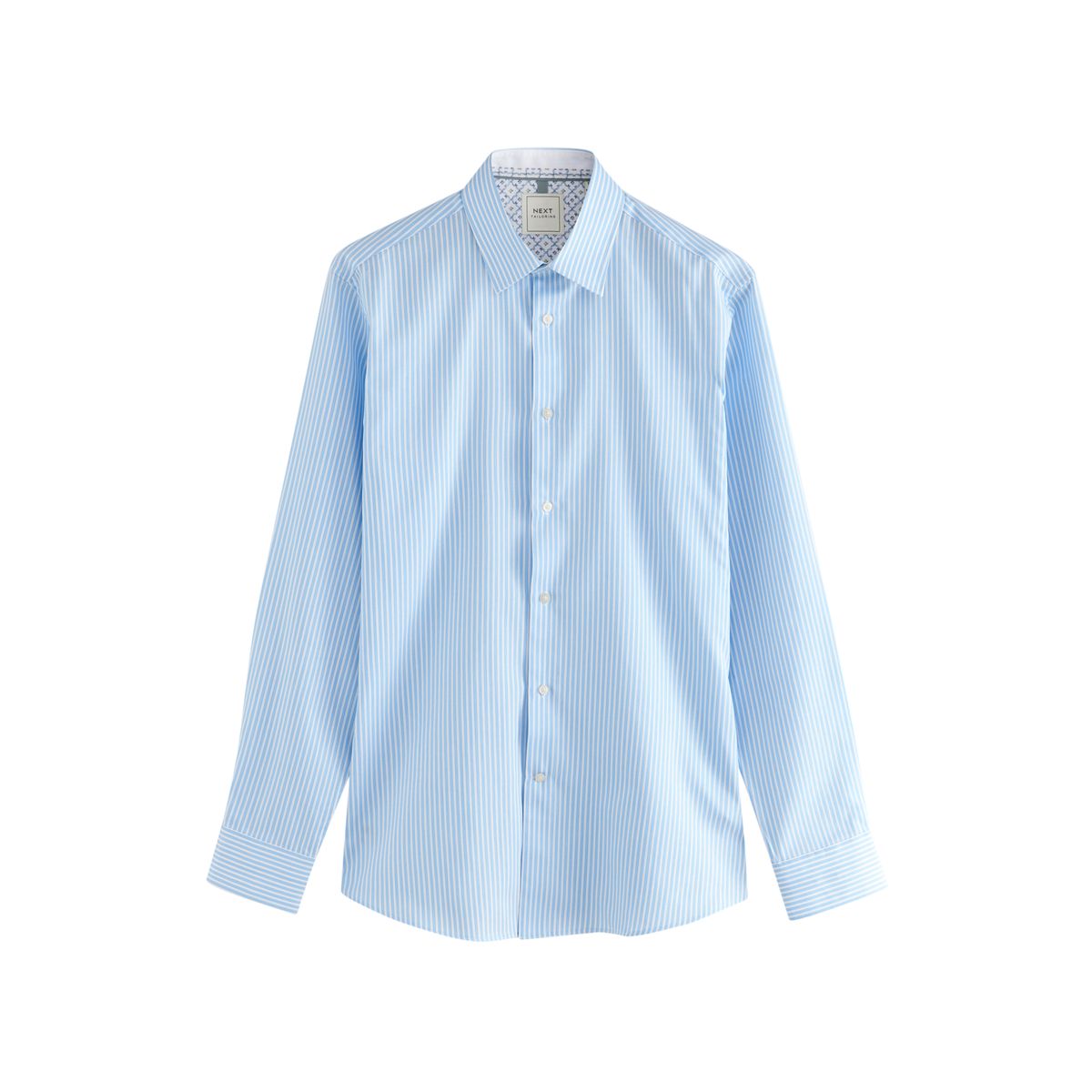 Chemise rayée et texturée facile d’entretien bleu, NEXT