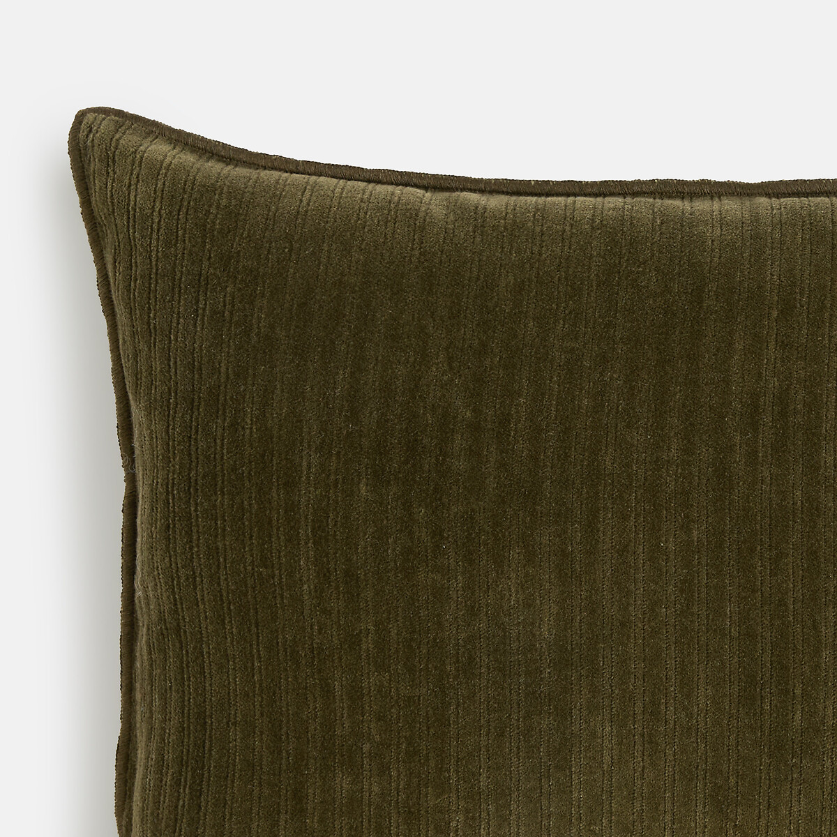 Housse de coussin rectangulaire, en velours ciselé, MILO kaki, LA REDOUTE INTERIEURS
