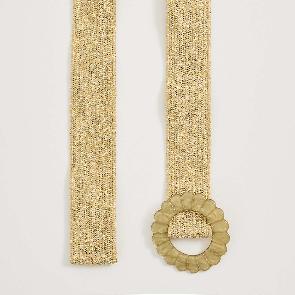 Ceinture large boucle fleur beige, GRAIN DE MALICE