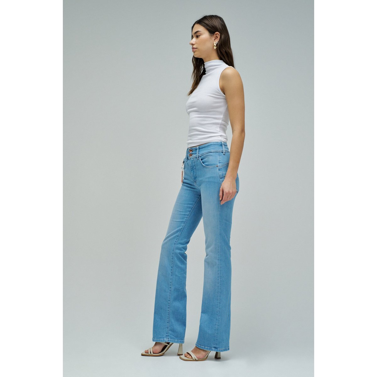 JEAN SECRET PUSH IN STRAIGHT bleu turquoise, SALSA JEANS