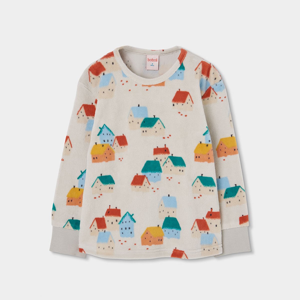 Pyjama molleton fille imprimé maisons multicolore, BOBOLI