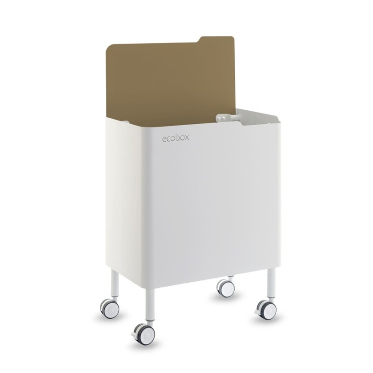 Poubelle cuisine ergonomique, 2 x 20 litres, ECOBOX NOA sable, DON HIERRO