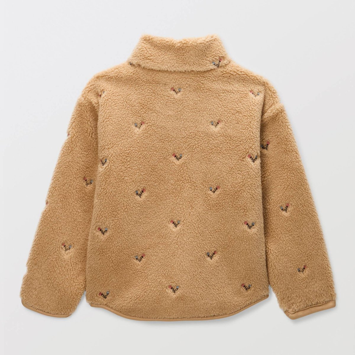 Veste zippée en sherpa brodée dore, MONOPRIX