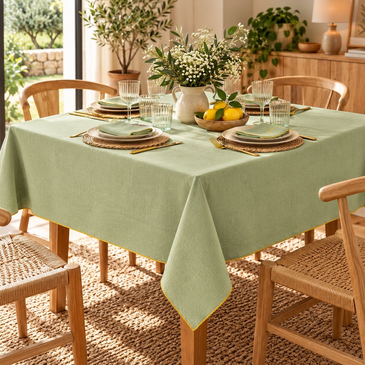 Nappe recyclée Esquisse Précieuse amande, EDEN