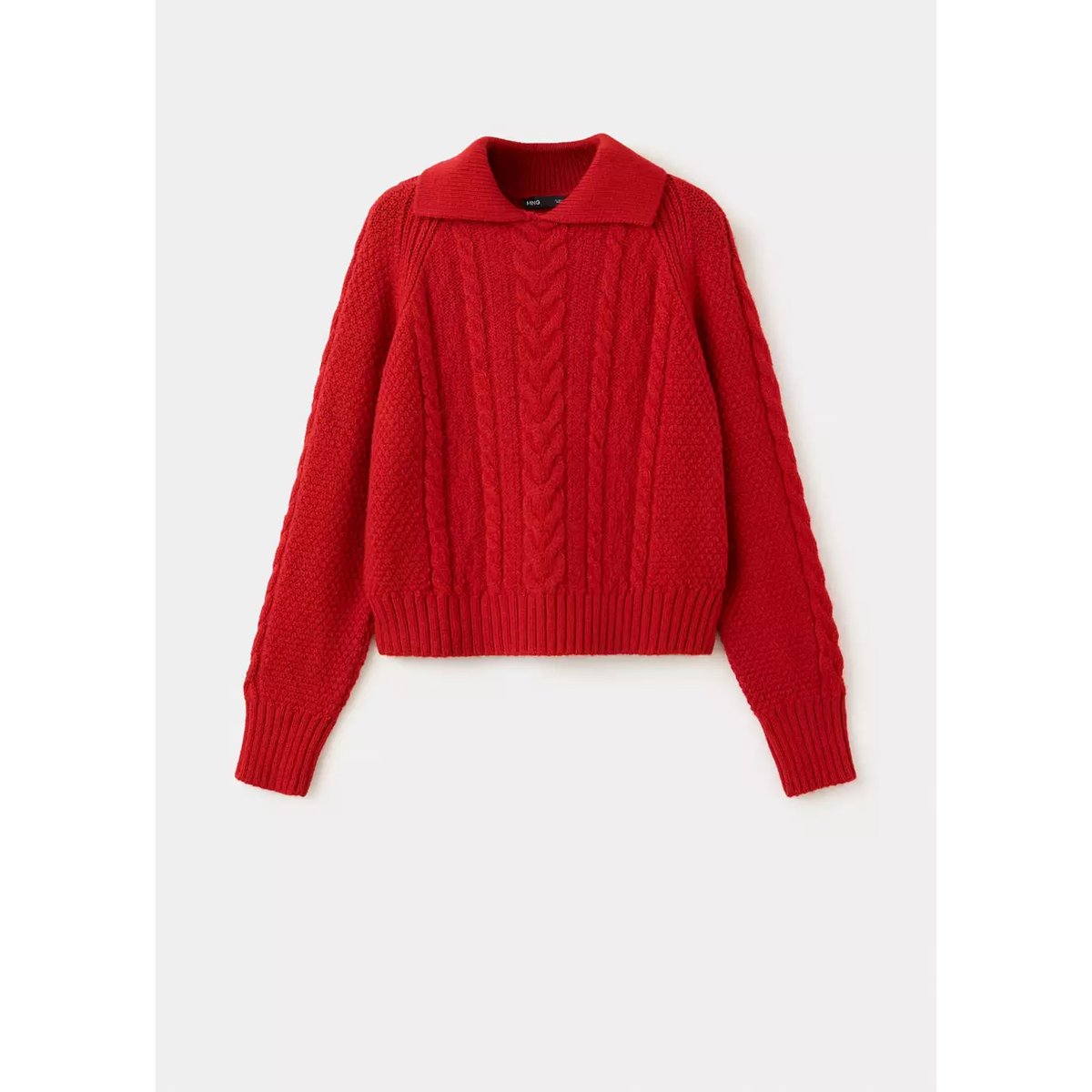 Pull-over maille crop rouge, MANGO