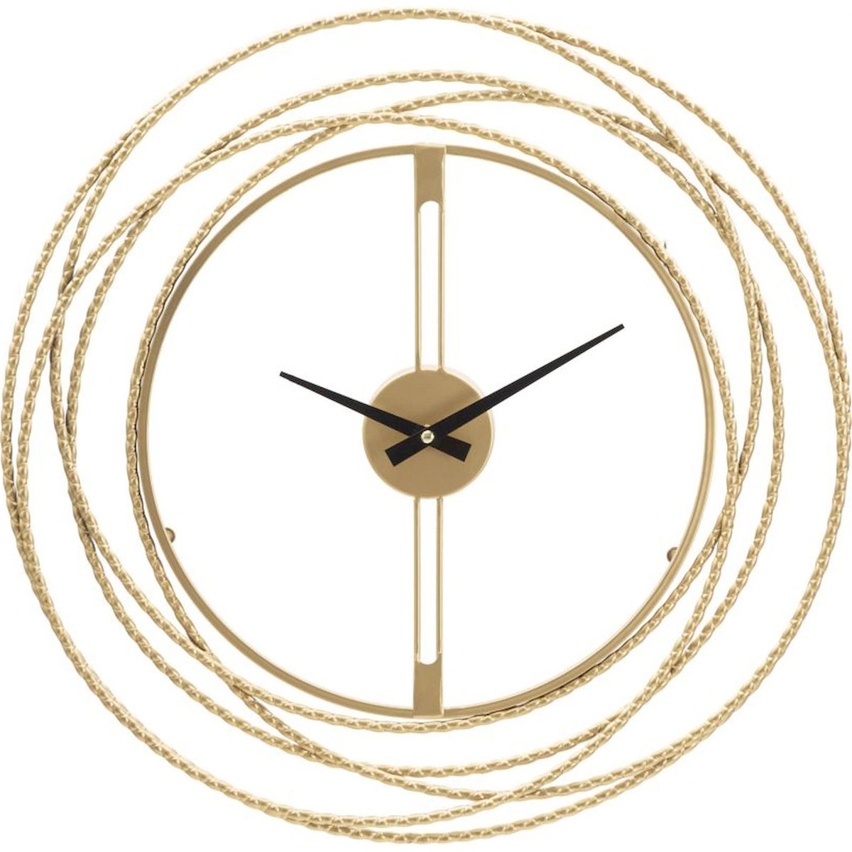 Horloge murale en fer cadre entrecroisé GLAM doré, RECOLLECTION