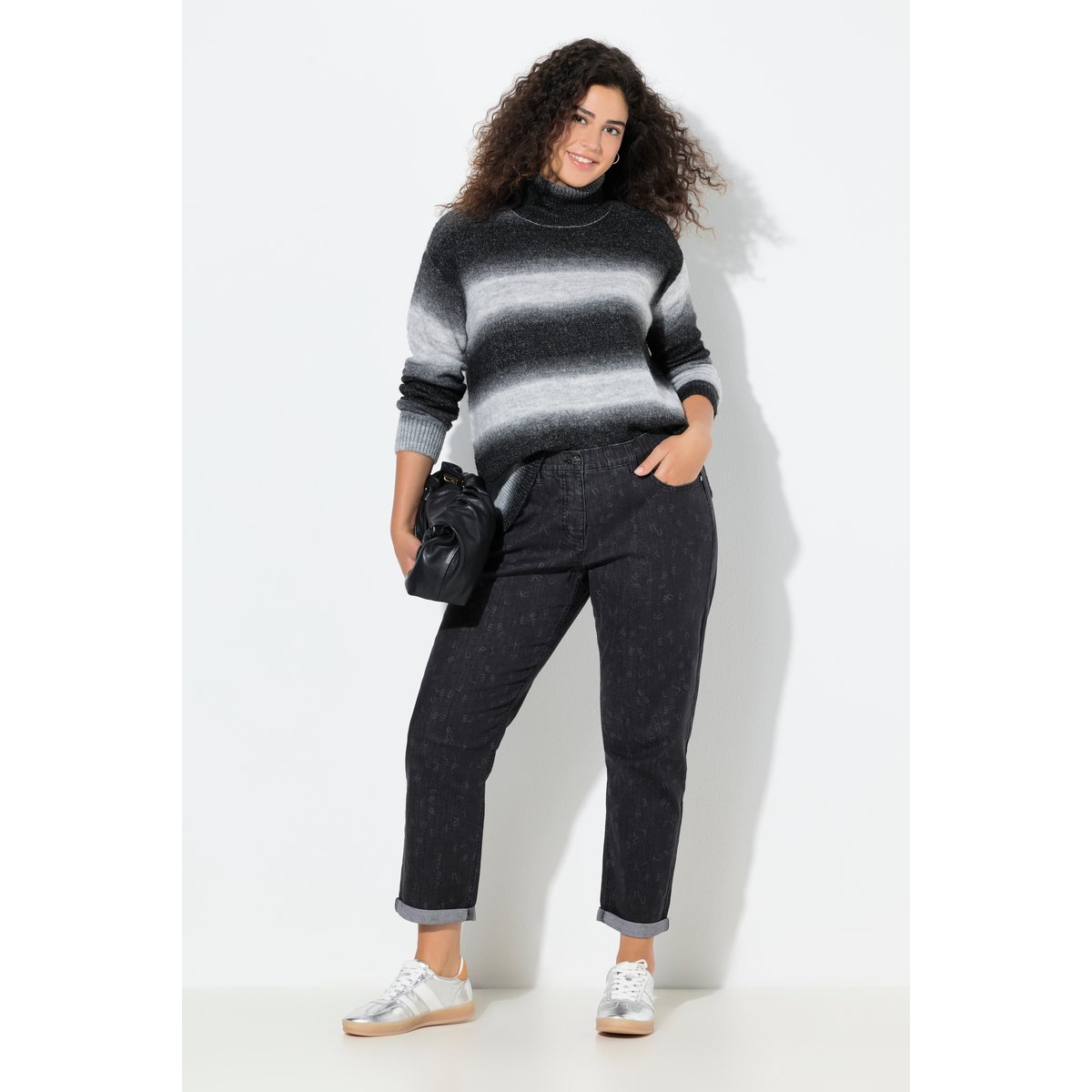 Jean Boyfriend 5 poches noir, ULLA POPKEN